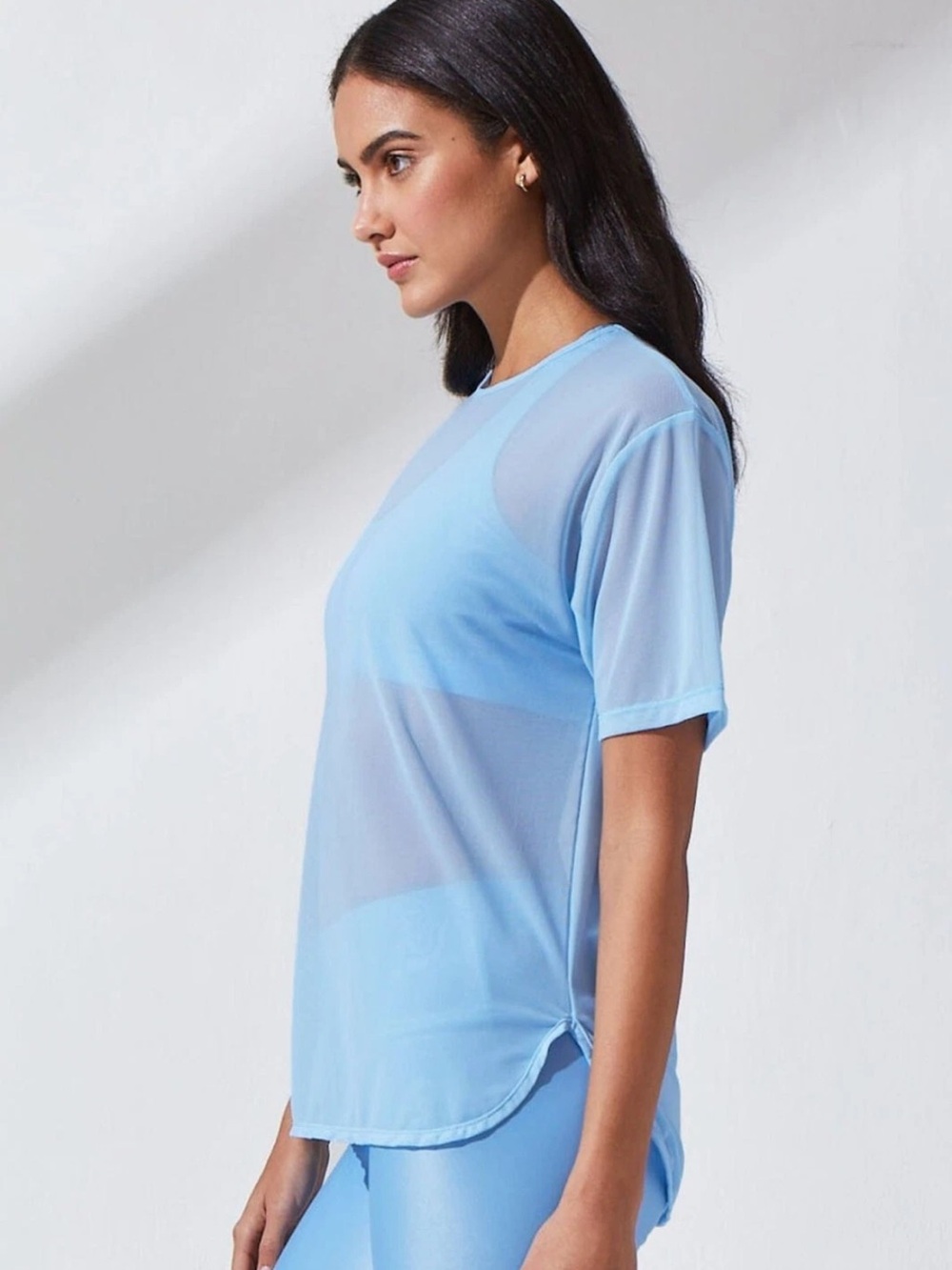 NWOT Noli Mesh Flow Tee - Sky, size S - Picture 6 of 11